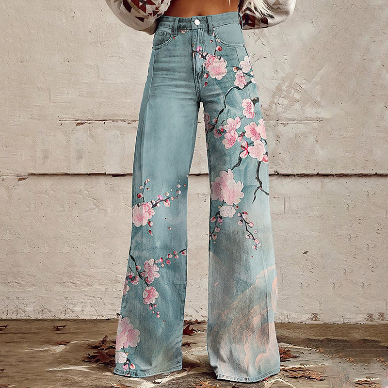Jeans/Pink Flowers / 2XL